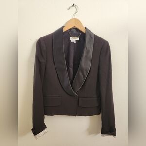 See By Chloe Women's Tuxedo Jacket Classic Blazer Black‎ Satin Collar US Size 6